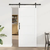 vidaXL Drsna vrata ORKDAL 86 x 198,5 cm Trdna borovina Bela in črna