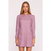 Made Of Emotion Womans A-line mini dress with long sleeves - marsala
