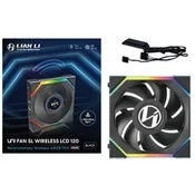 Lian Li UNI FAN SL Wireless LCD 120mm ventilator za ohišje, 1 kos, črn