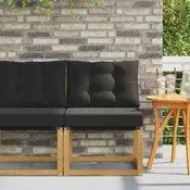 vidaXL vidaXL Srednji zunanji kavč Trdni akacijev les in tkanina Textilene, (5000269411)