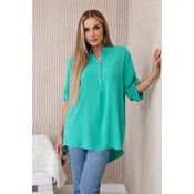Kesi Włoski Blouse with a longer back dark mint
