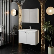 Skye Decor Set kupatilskog ormarica sa umivaonikom i ogledalom, 2 dela, Beli