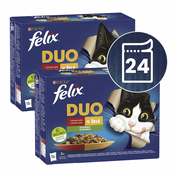Vrečke FELIX Fantastic Duo, okusen izbor hran z zelenjavo v želatini 24x85 g