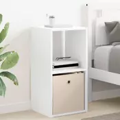 vidaXL Nočna omarica s predalom Bela 35 x 32 x 68,5 cm Konstruiran les