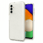 Onasi Silikonski ovitek z bleščicami za Samsung Galaxy S24 FE - prozoren s srebrnimi bleščicami