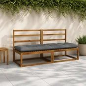 vidaXL Blazina za klop VIANEN 100% poliester Siva 200 x 60 x 12 cm