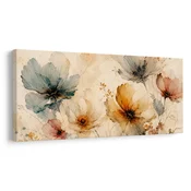 Slika pastelni cvetovi na svetlem ozadju - 120x60