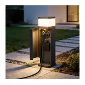 Brilagi -Spoljna lampa sa 2 SCHUKO uticnice PILLAR 1xG9/11W/230V IP44 antracit