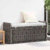 vidaXL Klop s prostorom za shranjevanje Črna pranja 110 x 40 x 50 cm