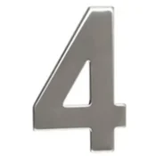 Walteco samolepilne številke Number 4, 50 mm, self-adhesive, stainless steel