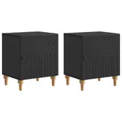 vidaXL Nočna omarica 2 pcs Črna 43 x 34,5 x 50 cm Inženirski les