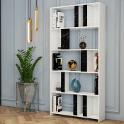 Hanah Home Polica 90x180x20cm Belo-Crna