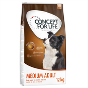 2 x 12 kg/4 kg/1,5 kg Concept for Life za pse po posebni ceni! - Medium Adult (2 x 12 kg)