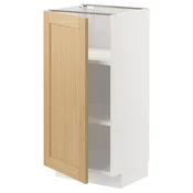 METOD Podni element s policama, bela/Forsbacka hrastovina, 40x37 cm