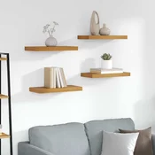 Polica na zidu 4 pcs Smeda 50 x 23 x 4 cm Konstruirano drvo