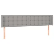 Vidaxl Vzglavje z ušesi svetlo sivo 203x16x78/88 cm blago