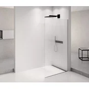 POLYSAN ARCHITEX Črna mat tuš stena Flute steklo 1362mm