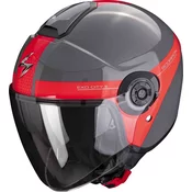 Otvorena kaciga Scorpion EXO-CITY II Kratka sivo-crvena
