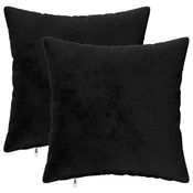 vidaXL Prevleka za blazino 2 pcs HEERLEN Črna 45 x 45 cm Flanel