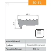 Mi SAMOLEPILJNO TESNILO ČRNO SD-34/4-0 13,5*6,4 MM MB - 100,0 MB - USZ SD-34