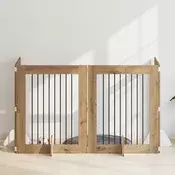 vidaXL Vrata za pse z stojali 4 pcs Artisan hrast 80 x 100 cm