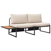 Vrtni kauc s jastukom Sivo-smeda 200,5 x 70 x 85,5 cm Celik