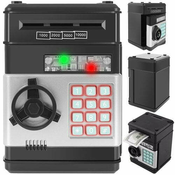 Elektronski sef za varčevanje PIN odpiranje - hranilnik črn