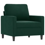 Vidaxl Fotelj temno zelen 60 cm žamet