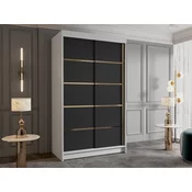 Ormar Atlanta 196 (Bijela + Crna) Crna, Bijela, 200x100x58cm, Porte guardarobaVrata ormari: Klizna vrata