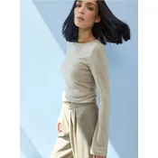 Sinsay - Rebrasta bluza sa dodatkom viskoze i naborima - BEŽ
