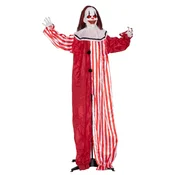 Homestar Halloween okras klovn z LED lučmi in zvokom 70x16x165 cm rdeč