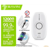 Prenosiva baterija Bavin Sterilizator/ Power Bank 12000mAh/Wireless punjac 10w bela