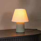 Lucide Namizna svetilka Macia, zelena/bež, višina 27 cm, keramika/tkanina - Dnevna soba/jedilnica - zelena, naravna