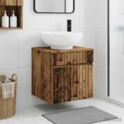 Umivaonik s policom za zid Staro drvo 49 x 44,5 x 66,5 cm