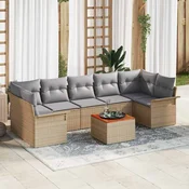 Sjedeća garnitura za vrt 8 kom. 7-Broj sjedala Bež 298 x 132.5 x 69 cm