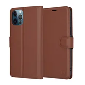 Etui Techsuit Leather Folio za iPhone 12 Pro Max - rjav