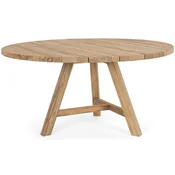 Casa Padrino luxury garden table natural A 150 x H. 75 cm - Round garden dining table made of recycled teak - Teak garden furniture - Luxury garden furniture