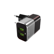 Punjac LDNIO A2206 2XUSB 24A + iPhone Lightning Kabl, Crno sivi