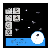 Aigostar - LED solarni dekorativni lanac 50xLED/8 funkcija 10m 800mAh IP65 hladna bela