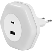 Ledvance - LED orijentaciono svetlo za uticnicu sa USB LUNETTA LED/15W/230V