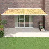 Tenda na uvlacenje žuto-bijela 5 x 3 m od tkanine i aluminija