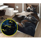 Detexpol Posteljnina, ki se sveti v temi 140x200 Mucek in pes