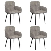 vidaXL vidaXL Jedilni stoli 4 pcs Umetno nubuk usnje Svetlo siva, (5000296747)