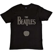 The Beatles Majica Drop T Logo & Apple Unisex Black 2XL