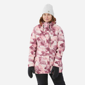 Jakna za snowboarding SNB 100 ženska ružičasta s otiskom