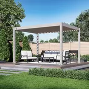 Bioklimatska pergola Antares — Samostoječa/3 x 4/Ivory krem/Ročni