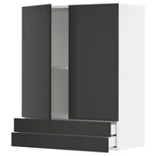 METOD / MAXIMERA Zidni ormaric s 2 vrata/2 fioke, bela/Nickebo boja antracita, mat, 80x100 cm