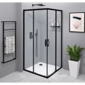 SIGMA SIMPLY BLACK Tuš kabina, kvadratna, 1000x1000 mm, kotni vhod, prozorno steklo - 100x100 cm - Gelco - SIGMA SIMPLY BLACK - 36 - Kvadrat z vogalnim vhodom - 1000 - 1900 - 1000 - 6 - 14