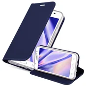 Cadorabo CADORABO Samsung Galaxy J5 2015 v klasična temno modra - Zaščitni ovitek z magnetnim zapiranjem, stoječo funkcijo in režo za kartice, (20562606)