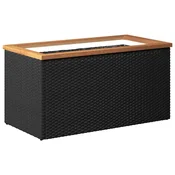 Vidaxl Vrtno korito črno 80x40x40 cm poli ratan